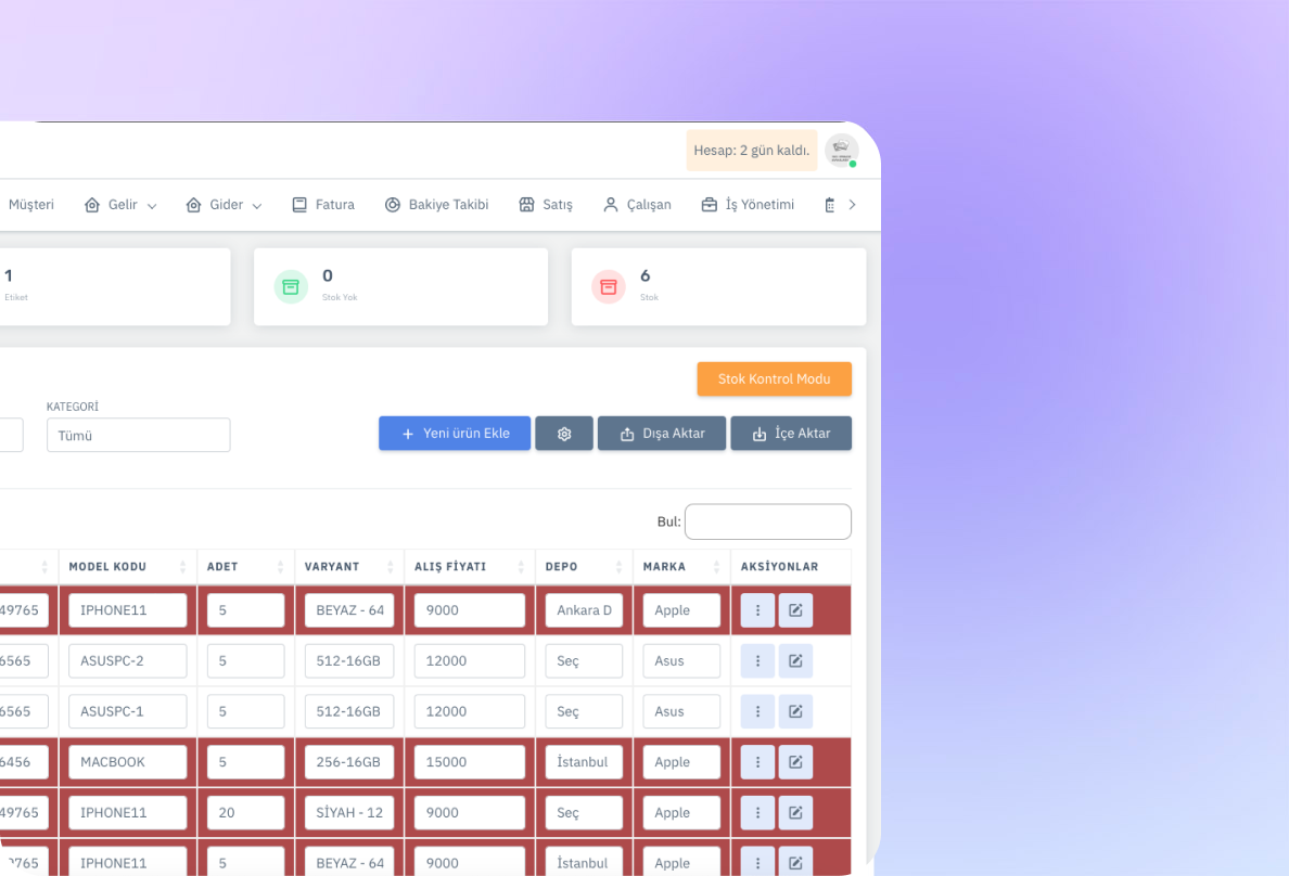 Depo Stok Yazılımı
